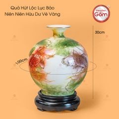 Quả Hút Lộc Lục Bảo Niên Niên Hữu Dư Vẽ Vàng