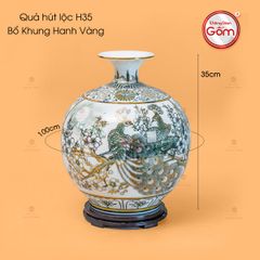 Quả Hút Lộc Nhị Cảnh Thuận Buồm Công Đào Vẽ Vàng