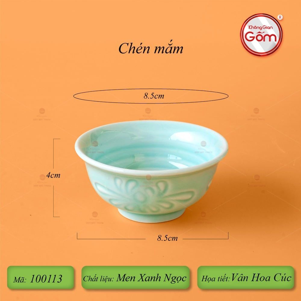 Bộ Bát Đĩa Hoa Mặt Trời Men Ngọc Hoa Cúc