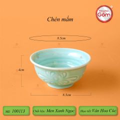 Bộ Bát Đĩa Hoa Mặt Trời Men Ngọc Hoa Cúc