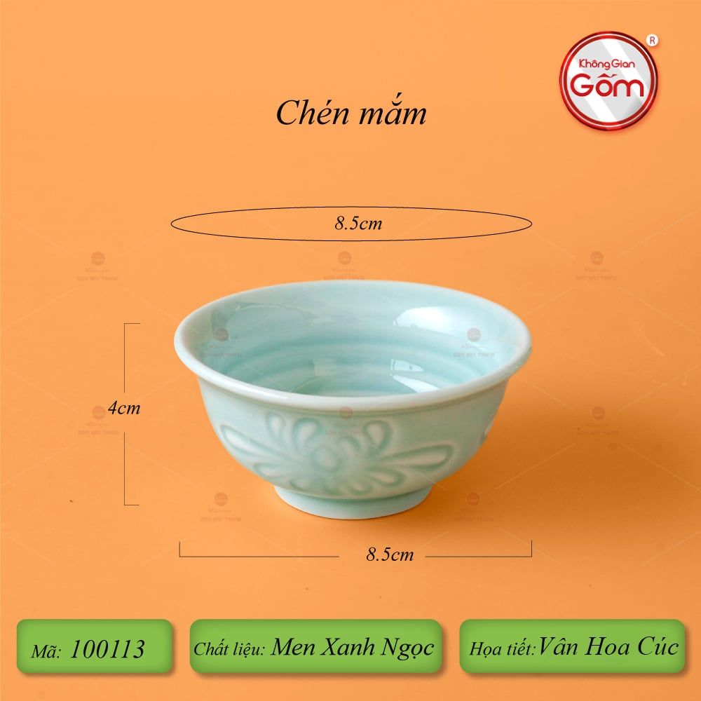 Bộ Bát Đĩa Hoa Mặt Trời Men Ngọc Hoa Cúc