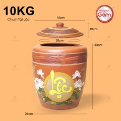 Hũ Gốm Họa Tiết Hoa Sen Lộc Nắp Nhọn