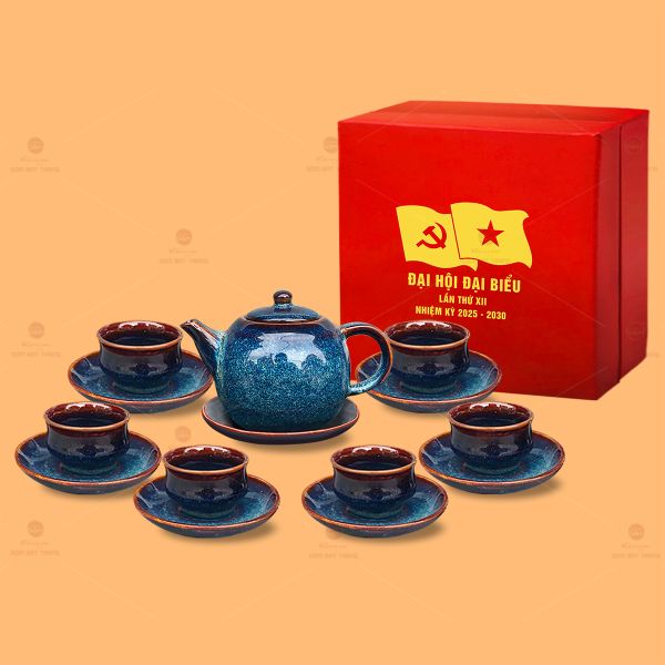 Bộ Ấm Chén Trà Men Hỏa Biến Tây Thi