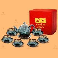 Bộ Ấm Chén Trà Men Hỏa Biến Minh Khuê