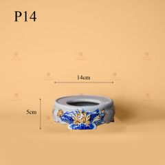 Đế Bát Hương Thờ Men Rạn Nổi Họa Tiết Hoa Sen