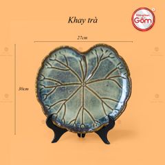 Bộ Ấm Trà Đèn Thần Men Hỏa Biến Khay Trầu