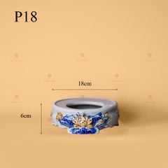 Đế Bát Hương Thờ Men Rạn Nổi Họa Tiết Hoa Sen