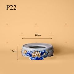 Đế Bát Hương Thờ Men Rạn Nổi Họa Tiết Hoa Sen