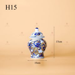 Chóe Thờ Độc Long Chầu Ngọc Men Lam Nổi Vẽ Vàng Kim