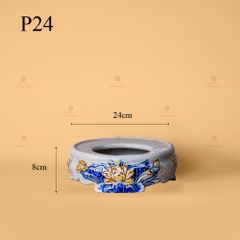 Đế Bát Hương Thờ Men Rạn Nổi Họa Tiết Hoa Sen