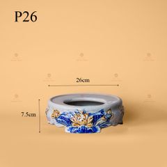Đế Bát Hương Thờ Men Rạn Nổi Họa Tiết Hoa Sen