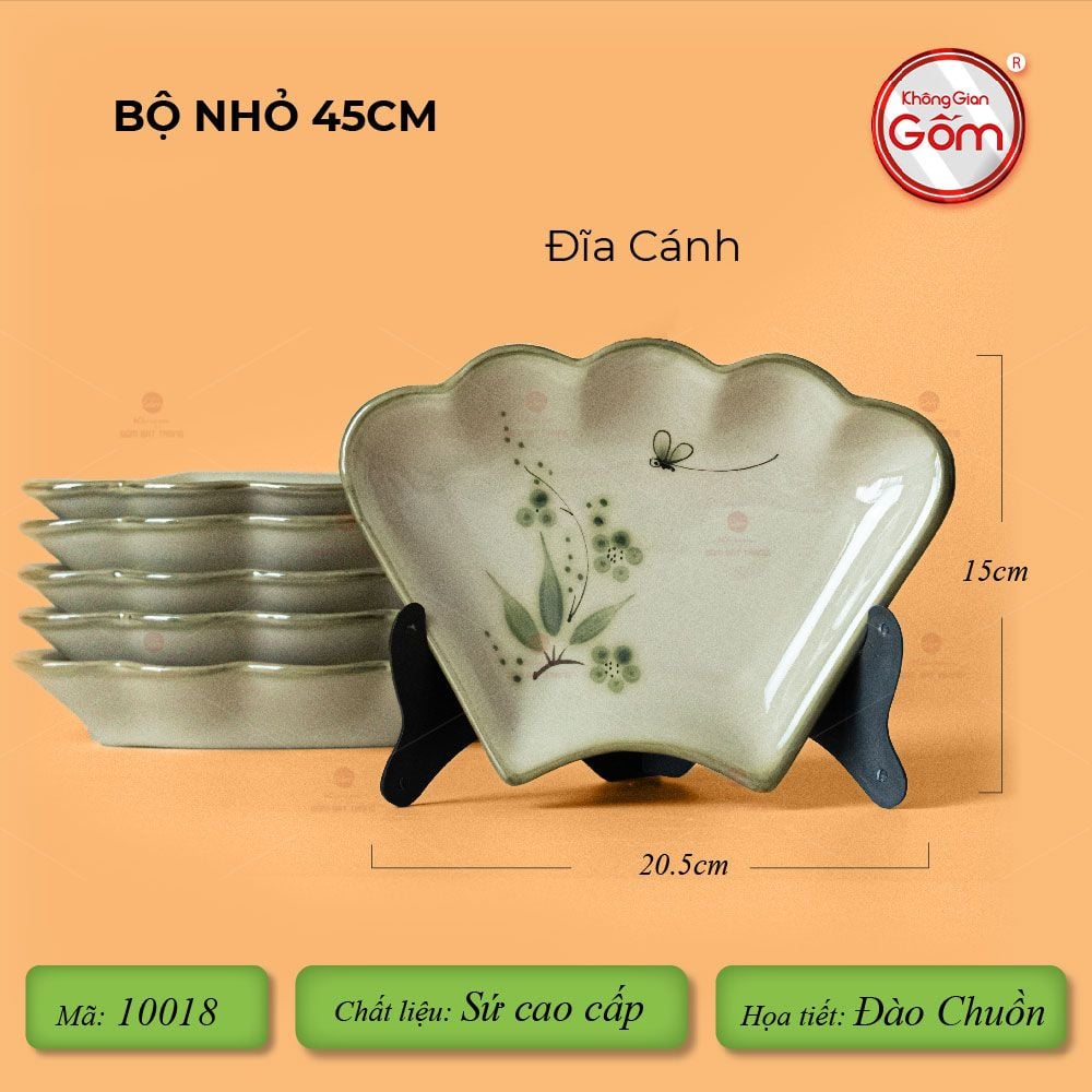 Bộ Bát Đĩa Hoa Mặt Trời Đào Chuồn