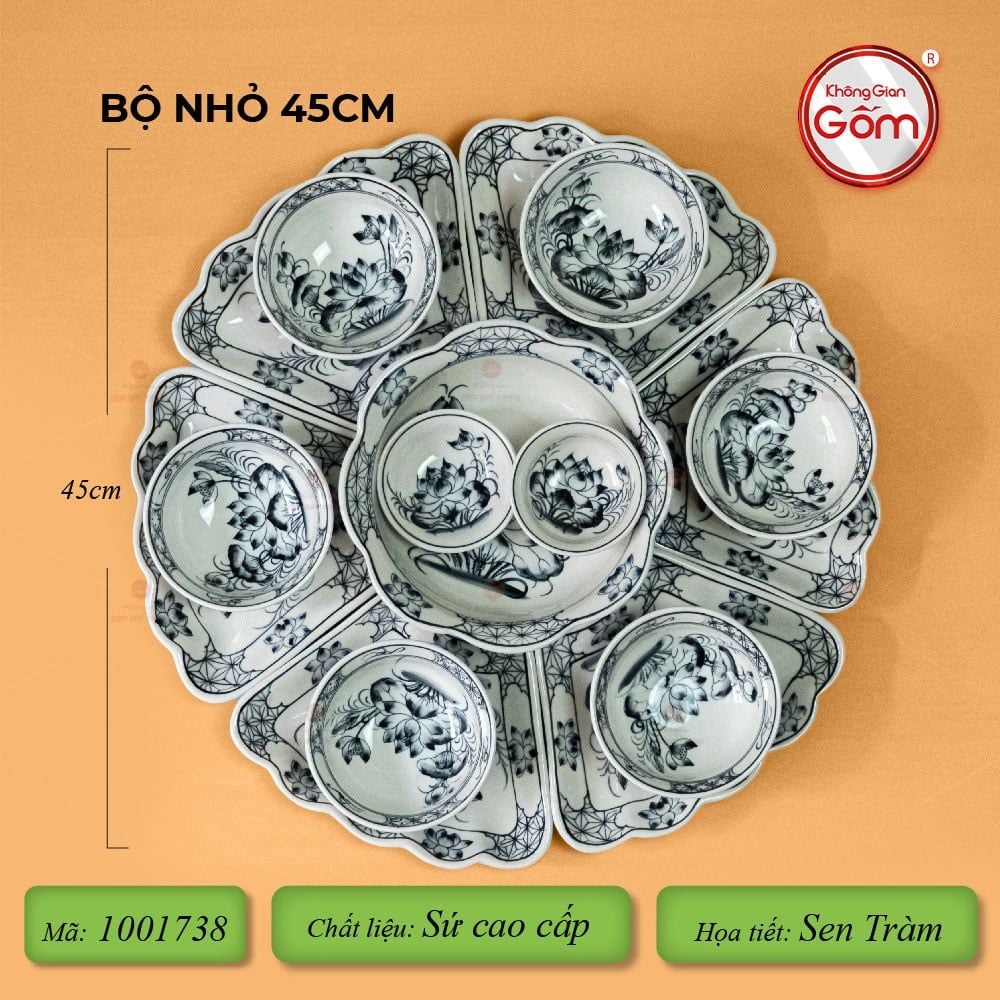 Bộ Bát Đĩa Hoa Mặt Trời Sen Tràm