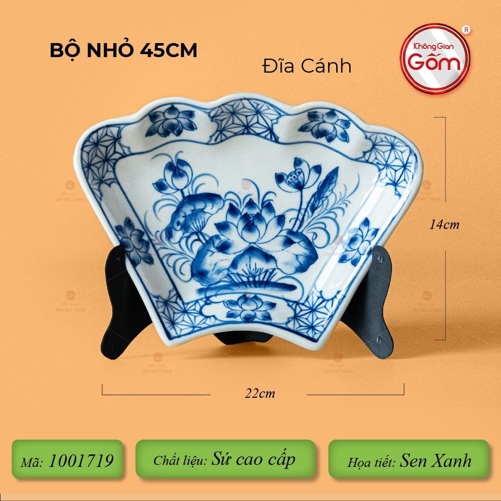Bộ Bát Đĩa Hoa Mặt Trời Hoa Sen Xanh