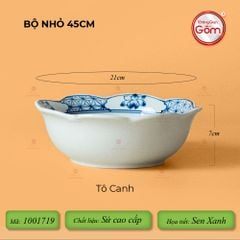 Bộ Bát Đĩa Hoa Mặt Trời Hoa Sen Xanh