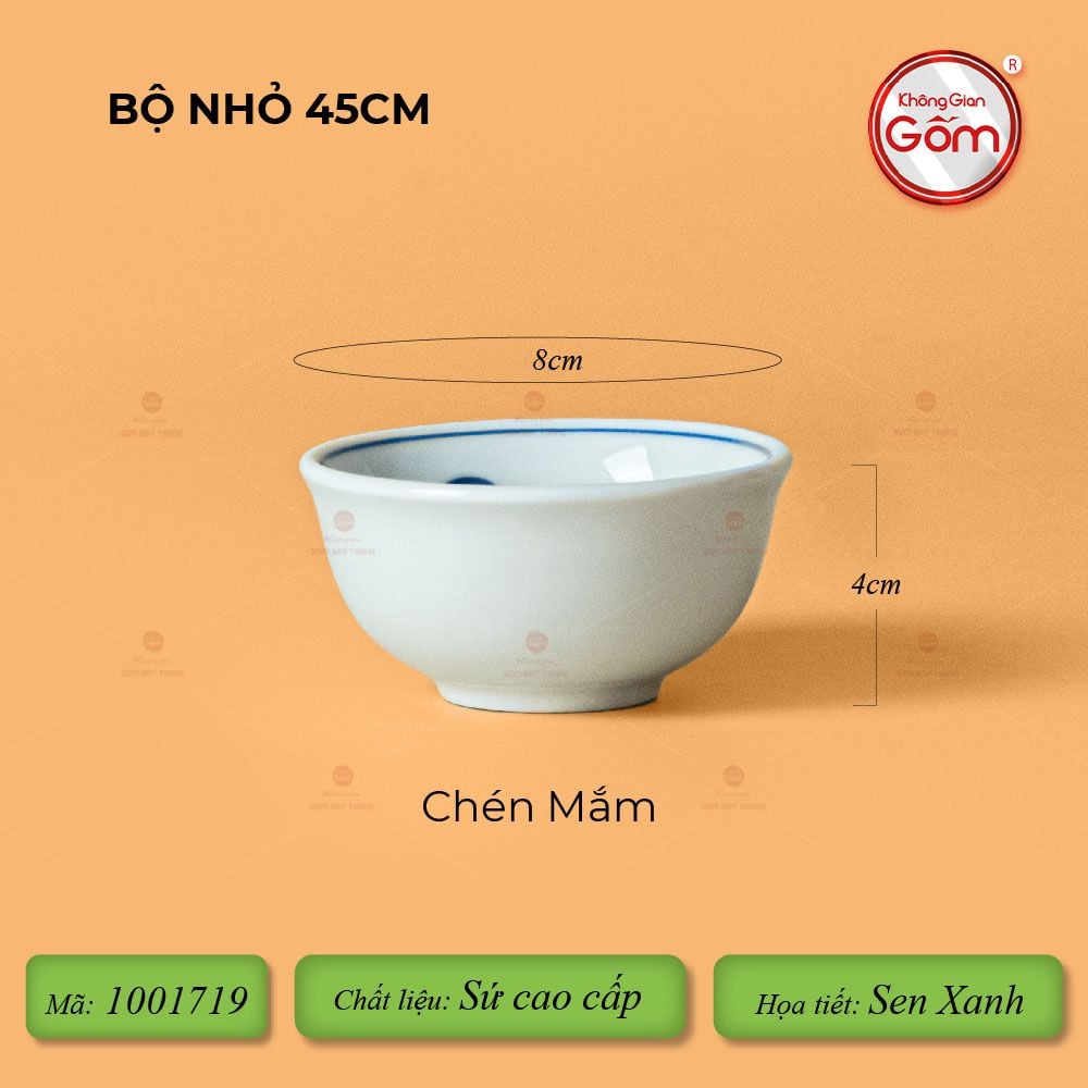 Bộ Bát Đĩa Hoa Mặt Trời Hoa Sen Xanh