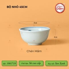 Bộ Bát Đĩa Hoa Mặt Trời Hoa Sen Xanh