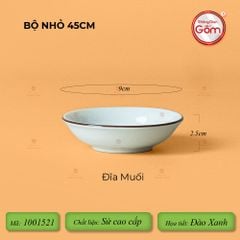 Bộ Bát Đĩa Hoa Mặt Trời Men Kem Hoa Đào Xanh