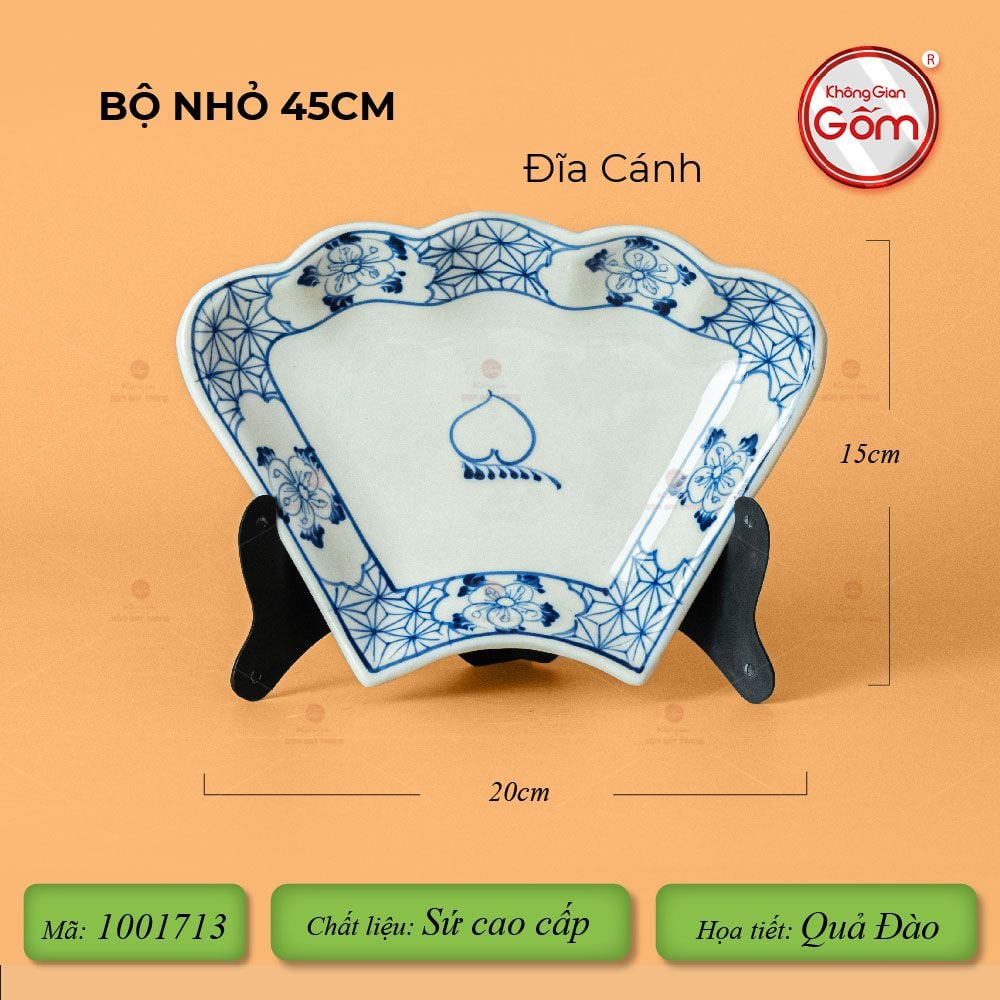 Bộ Bát Đĩa Hoa Mặt Trời Quả Đào