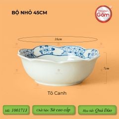Bộ Bát Đĩa Hoa Mặt Trời Quả Đào