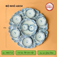 Bộ Bát Đĩa Hoa Mặt Trời Quả Đào