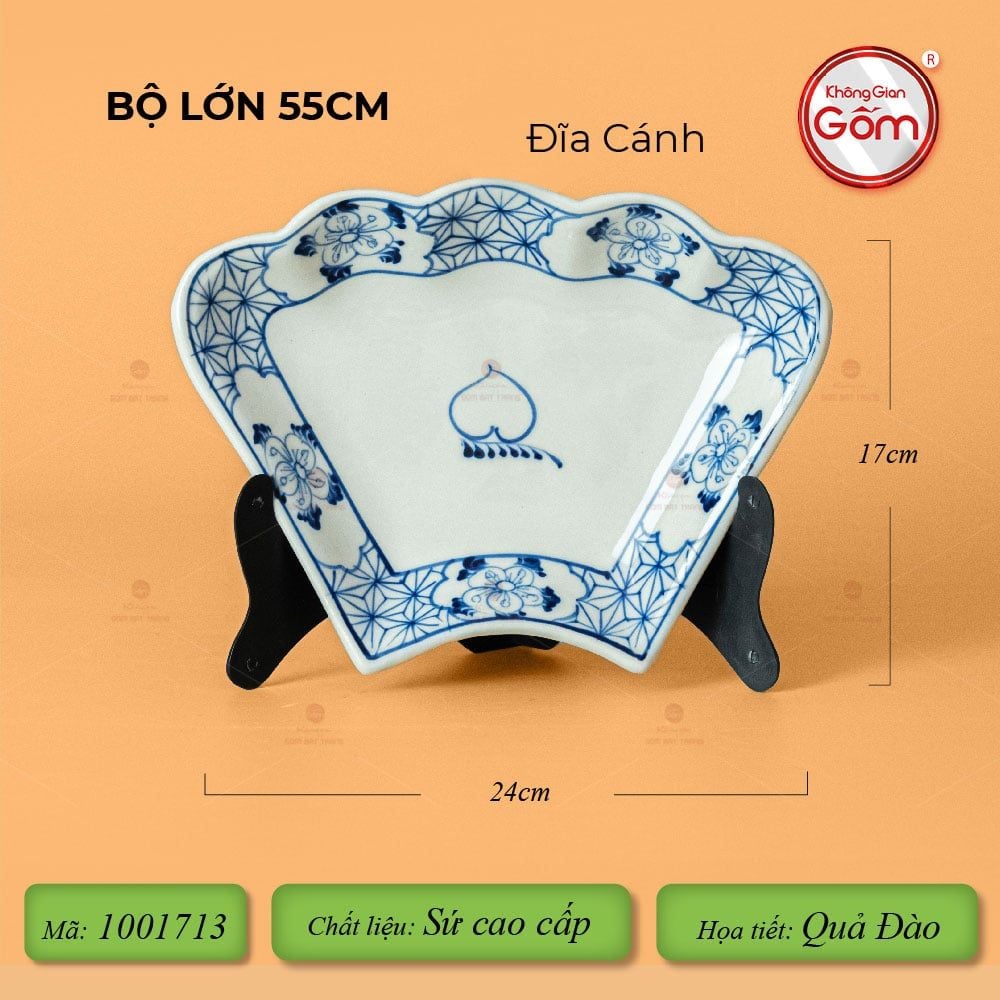 Bộ Bát Đĩa Hoa Mặt Trời Quả Đào