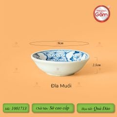 Bộ Bát Đĩa Hoa Mặt Trời Quả Đào