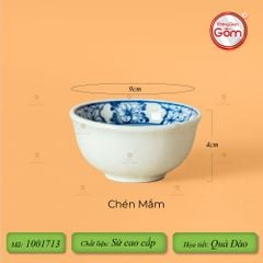 Bộ Bát Đĩa Hoa Mặt Trời Quả Đào