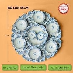 Bộ Bát Đĩa Hoa Mặt Trời Quả Đào