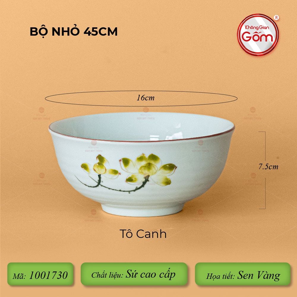 Bộ Bát Đĩa Hoa Mặt Trời Sen Vàng