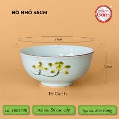 Bộ Bát Đĩa Hoa Mặt Trời Sen Vàng