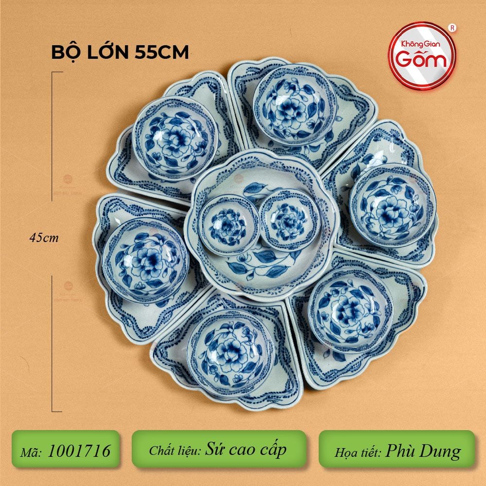 Bộ Bát Đĩa Hoa Mặt Trời Phù Dung