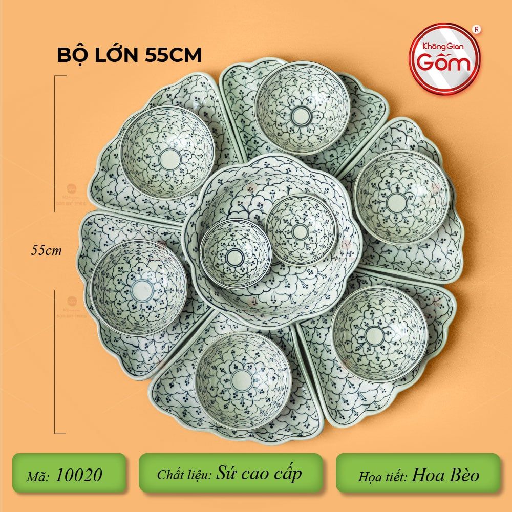 Bộ Bát Đĩa Hoa Mặt Trời Hoa Bèo