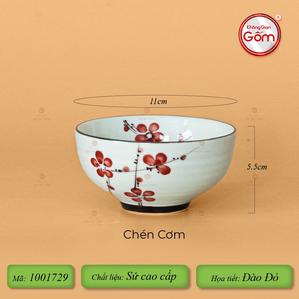 Bộ Bát Đĩa Hoa Mặt Trời Đào Đỏ