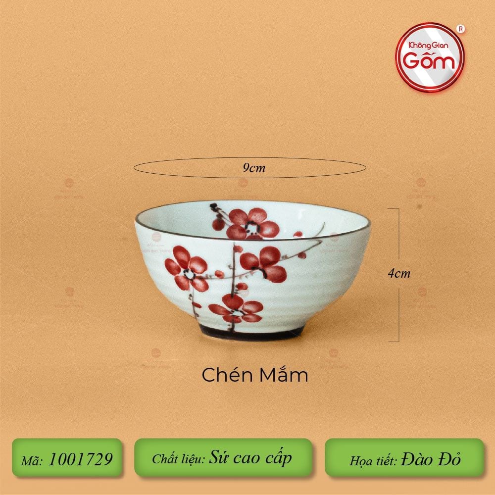 Bộ Bát Đĩa Hoa Mặt Trời Đào Đỏ