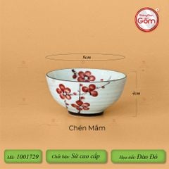 Bộ Bát Đĩa Hoa Mặt Trời Đào Đỏ