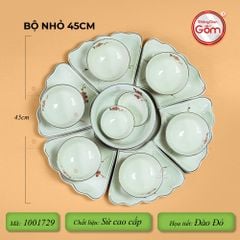 Bộ Bát Đĩa Hoa Mặt Trời Đào Đỏ