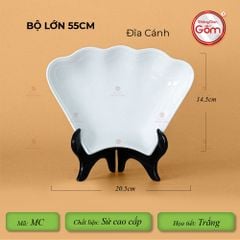 Bộ Bát Đĩa Hoa Mặt Trời Minh Châu Trắng