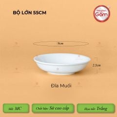 Bộ Bát Đĩa Hoa Mặt Trời Minh Châu Trắng