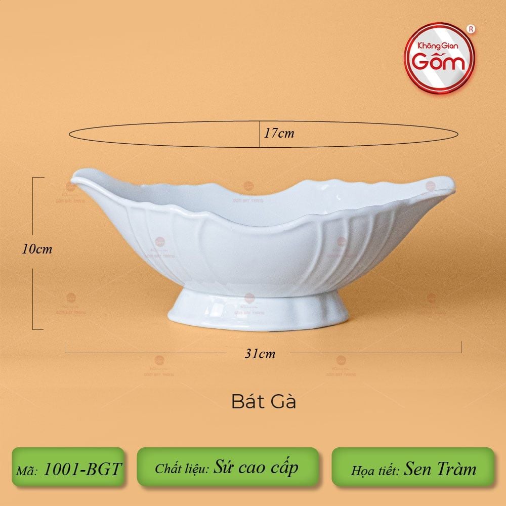 Bát Đựng Gà Men Trắng
