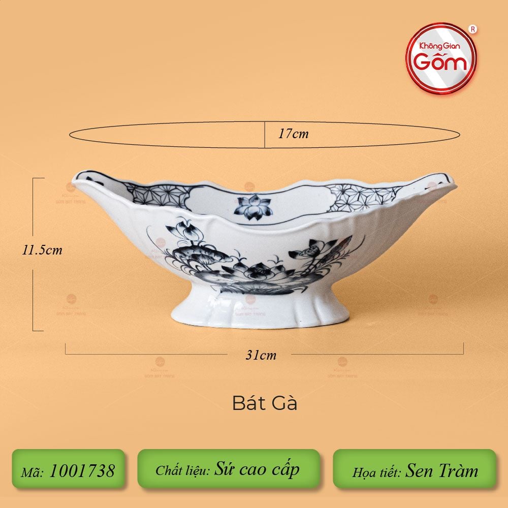 Bát Đựng Gà Hoa Sen Tràm