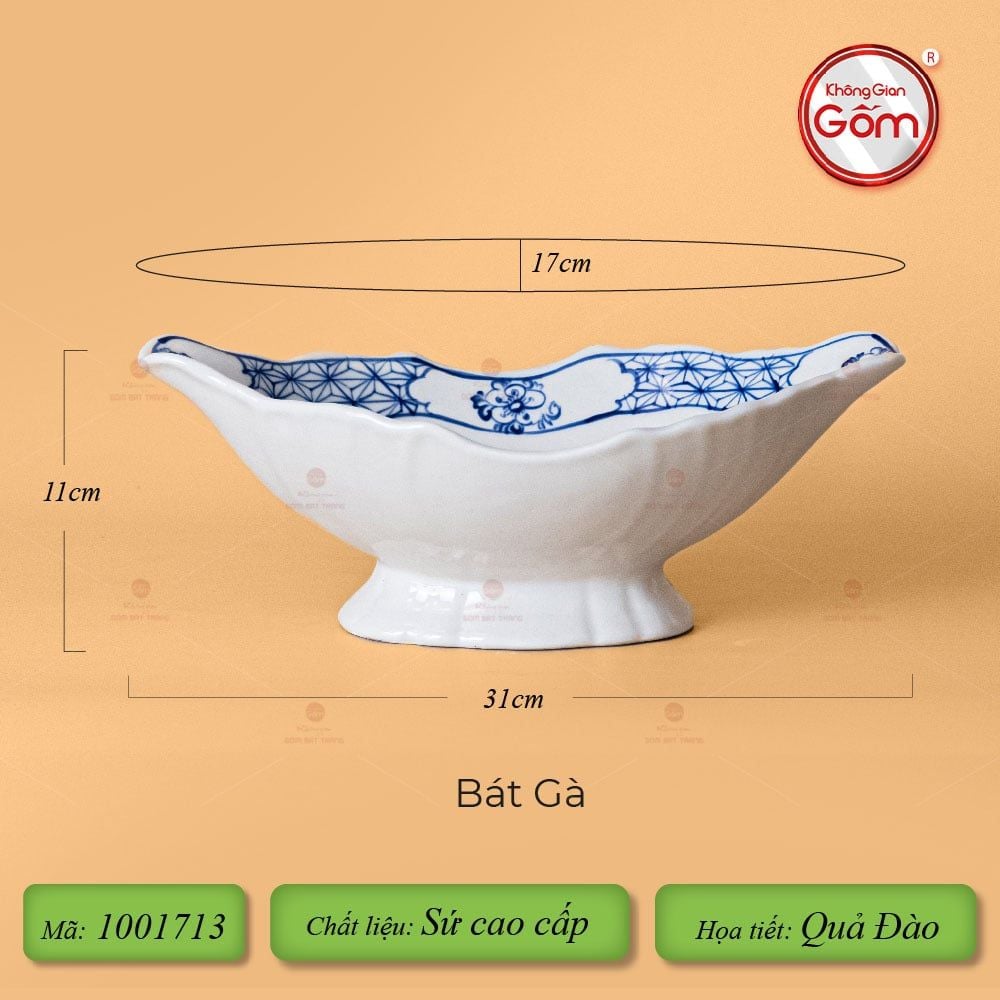 Bộ Bát Đĩa Hoa Mặt Trời Quả Đào