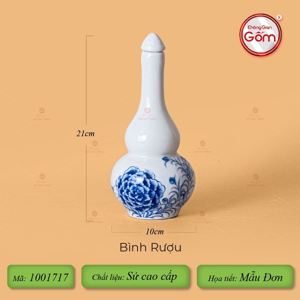 Bộ Nậm Rượu Hoa Mẫu Đơn