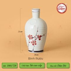 Bộ Nậm Rượu Hoa Đào Đỏ