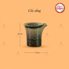 Bộ Ấm Chén Tròn Men Hỏa Biến Ngọc Thạch