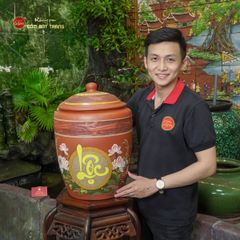 Hũ Gốm Họa Tiết Hoa Sen Lộc Nắp Nhọn