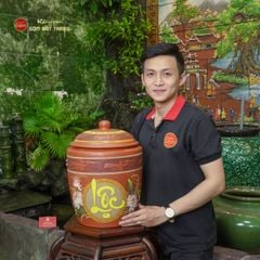Hũ Gốm Họa Tiết Hoa Sen Lộc Nắp Nhọn