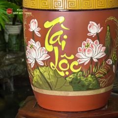Hũ Gạo Tài Lộc Hoa Sen Nắp Ngang