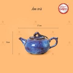 Bộ Ấm Trà Quả Hồng Men Hỏa Biến Khay Lá Sen