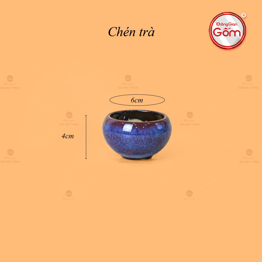 Bộ Ấm Trà Quả Hồng Men Hỏa Biến Khay Lá Sen